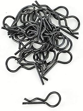 Black 1/10 Large Bent RC Anodized Body Clips - 25pcs #4031BK
