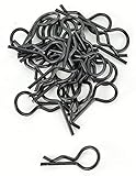 Apex RC Products Black 1/10 Large Bent RC Anodized Body Clips - 25pcs #4031BK