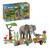 PLAYMOBIL | Animal & Friends |Elefante con Cuidador | Set de Juguetes para el zoológico con 4 Animales y Accesorios | para niños a Partir de 4 años | 72068