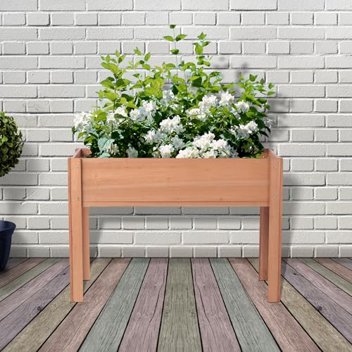 40 Zoll großes Hochbeet – Stabiler 4-Bein-Pflanzkasten für den Außenbereich, langlebiges Blumenbeet für die Gartenarbeit, geräumig und ideal für Gemüse, Kräuter und Blumen (Kaffeefarbe)