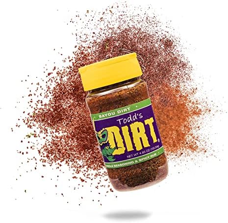 Todd’s DIRT - Bayou DIRT Medium Bottle, Spicy All Purpose Seasoning & BBQ Rub, Creole/Cajun Seasoning that’s GREAT ON EVERYTHING, Gourmet Grill Seasoning, 100% All Natural With No MSG & Gluten-Free, 4.85 Oz