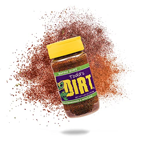 Todd’s DIRT - Bayou DIRT Medium Bottle 4.85 oz, Cajun & Blackening Seasoning, Gourmet Spicy All Purpose Seasoning that’s GREAT ON EVERYTHING, 100% All Natural With No MSG & Gluten-Free, 4.85 oz