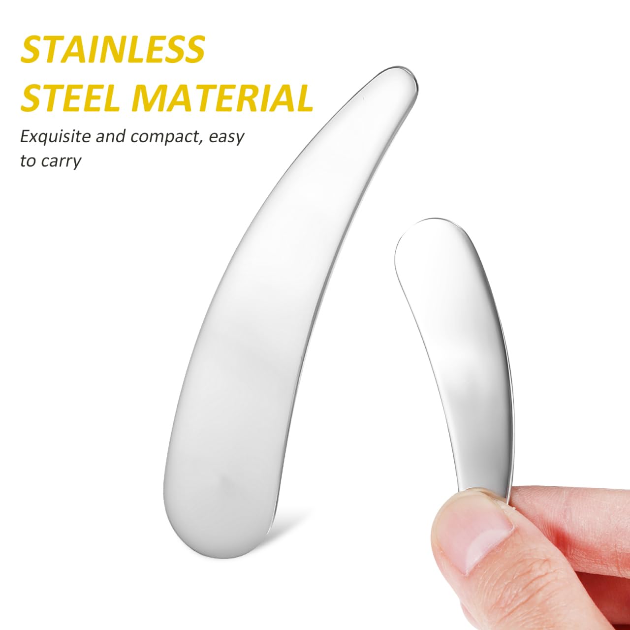 Healifty Face Spatula Face Spatula Mini Metal Cosmetic Spatula, 2pcs s, Mini Cosmetic Spoon - Image 2