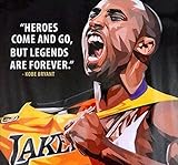 kobe bryant poster with quote Póster de Kobe Bryant con citas inspiradoras de jugador de baloncesto