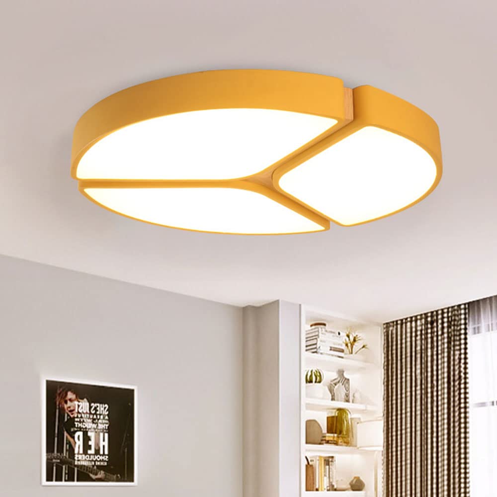 Lampa sufitowa LED do pokoju dziecięcego, kolor cukierkowy, okrągły, 24 W 2000 lm, białe światło dzienne 6000 k, oświetlenie wpuszczane w drewnianą ramę, energooszczędna lampa sufitowa do