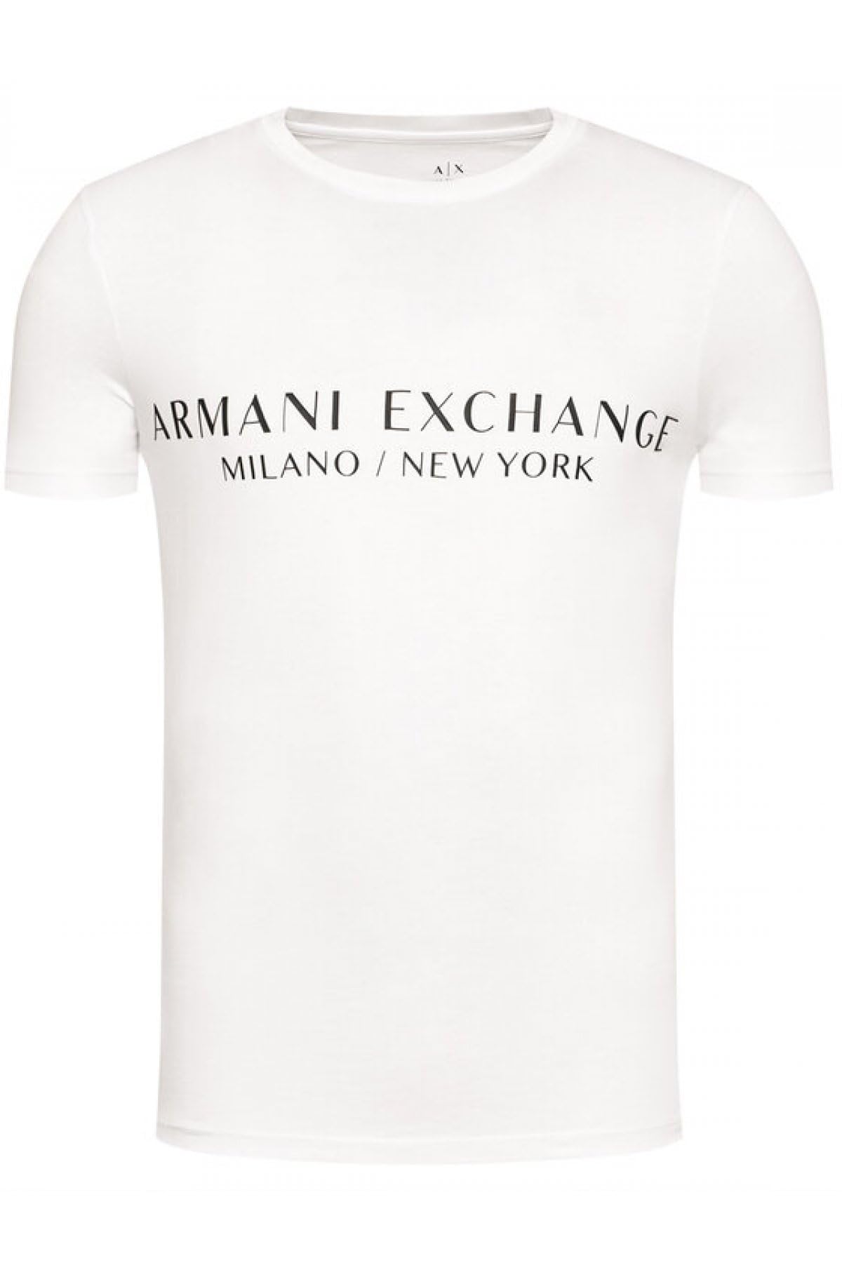 A|X Armani Exchange mens Short Sleeve Milan New York Logo Crew Neck T-shirt T-Shirt M White