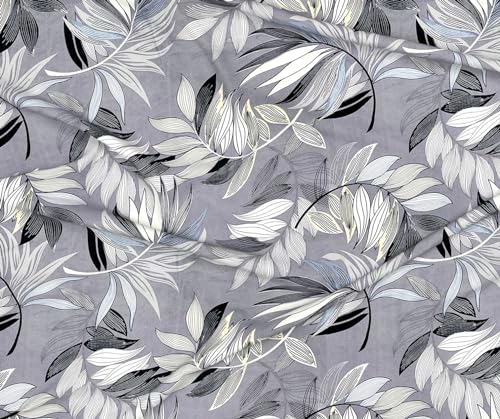 Image of HOMEKART Prime Collection Microfiber bedsheet for Double Bed with 2 Pillow Covers Breathable | Wrinklefree and Soft Touch 164 TC Pattren Floral Color - Silver and White