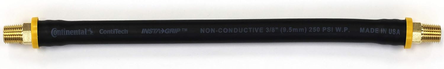 12-inch Short Air Compressor Hose: 1/4" Male NPT to 1/4" Male NPT Hose For Compressed Air And Hydraulic Oil (Lead-Free Brass)