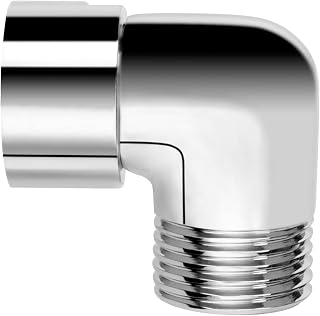 NearMoon Shower Head Elbow Adapter, Solid Brass 1/2" Shower Arm Extension for Connecting Shower Head, 90 Degree (Chrome Finish)