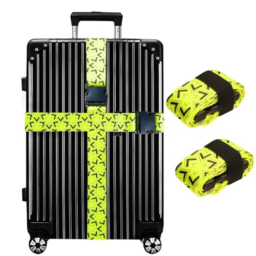 Image of Luggage Straps for Suitcases TSA Approved Easy Pack Organized Suitcase Strap, Luggage Strap, Luggage Belt Strap, Bag Straps for Luggage. Buckle Straps Travel Accessories (Yellow)