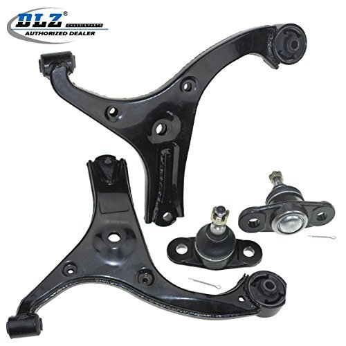 DLZ 4 Pcs Front Suspension Kit-2 Lower Control Arm 2 Lower Ball Joint K500015 RK640404 RK640403 Compatible With Accent Rio Rio5 2006-2011
