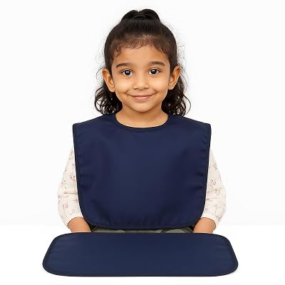 MAKSTILE Waterproof Kids Bib with Food Mat | Lightweight & Foldable | Multi-Functional Clothing Protector for Boys & Gir