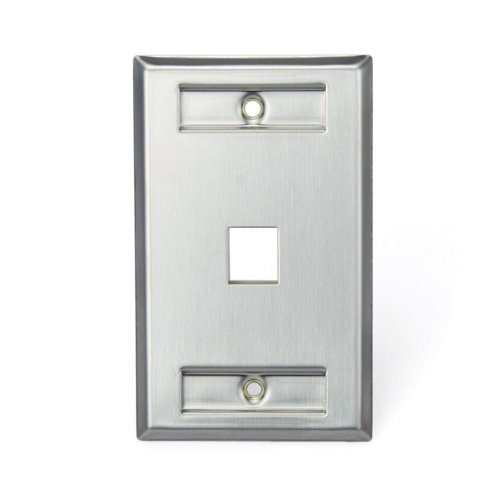 Placa de pared de un puerto Leviton 43080-1L1 monobanda en acero inoxidable