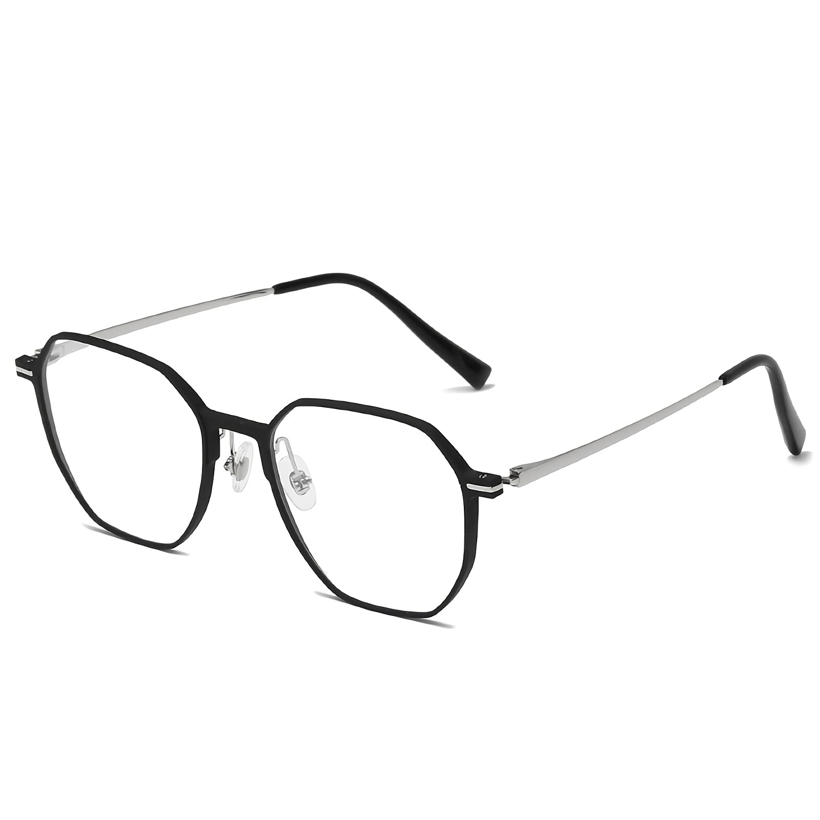 Blue Light Blocking Eyeglasses Men Women│Al-Mg Frame+β Titanium Temples Eyewear,Non Prescription(011)