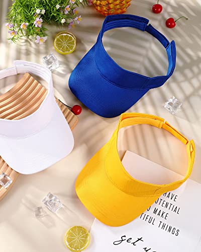 Yahenda 50 Pcs Sun Visor Hats Bulk Unisex Sport Wear Athletic Golf Visor Cap Adjustable Softball Visor Sun Hat For Women Men (Colorful) #TOP3