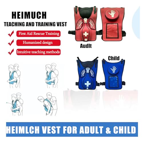 Chaleco de entrenamiento antiasfixia con correa de hombro ajustable para práctica de maniobras Heimlich y educación de primeros auxilios