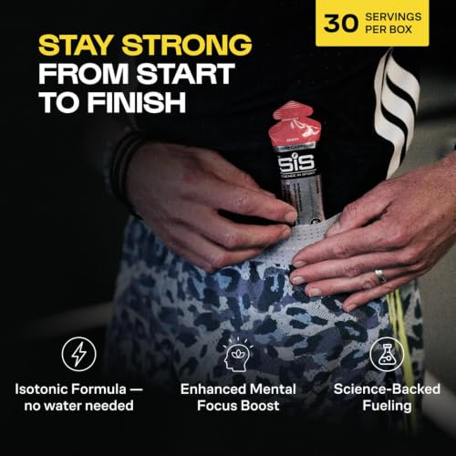 Image of Science in Sport GO Energy + Caffeine Energy Gel for Elite Athletes - 22g Carbohydrates & 75mg Caffeine - Isotonic Formula - Sports Nutrition - Berry Flavor - 30 Count