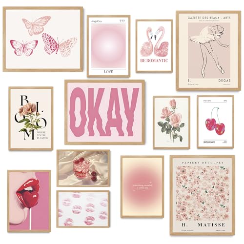 Fardes Coquette - Imágenes estéticas para decoración de habitación, pósteres rosas para decoración de pared de coqueta, decoración de coqueta para dormitorio de adolescentes, cosas de coqueta para
