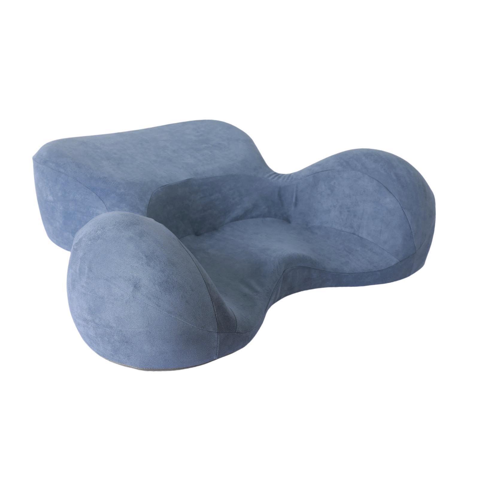Cojín de Meditación Ergonómico Amplio con Relleno de Espuma Viscoelástica Funda Lavable y Base Antideslizante Adecuado para Sala de Estar Cuarto de, Azul, Individual