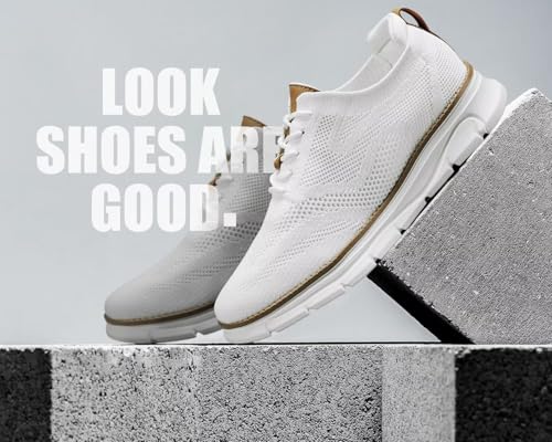 Image of Kundork Men's Casual Dress Shoes Comfort Walking Shoes Mesh Knit Lightweight Breathable Sneakers