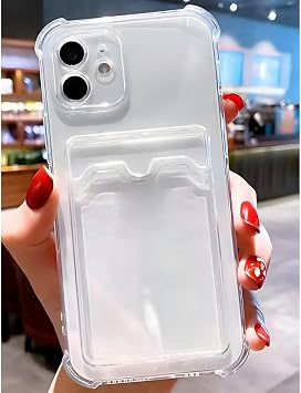 phone 11  le Uyumlu Y ksek Kalite  zel Kartl kl   effaf Telefon K l f    Arka Cepli C zdanl  Silikon Koruyucu Kapak, Darbe Emici Esnek TPU, G nl k Kullan ma Uygun SZR03