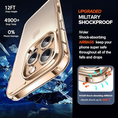 Image of ivoler 3-in-1 Case for iPhone 16 Pro 6.3 inch, Gold