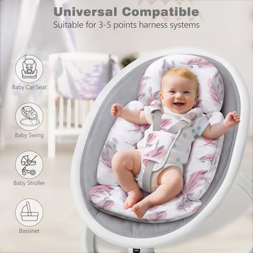 Image of Infant Car Seat Insert, 2-in-1 Reversible Baby Car Seat Head Support with 3 Strap Covers, Breathable Soft Newborn Car Seat Insert and Baby Carseat Cushion for Stroller, Swing, Rocker, Bassinets