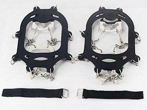 YUEDGE Universal Anti Slip Ice Cleats Shoe Boot Grips Traction Crampon Snow Spikes Grips Cleats(L)