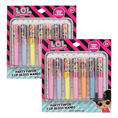 L.o.l Surprise! 14Pc Lip Gloss For Girls, Lol Lip Gloss Set Value Pack, 14 Assorted Fruit Flavored Lip Glosses, Non Toxic, Kid Friendly, Party Favors, Gift For Kids #TOP15