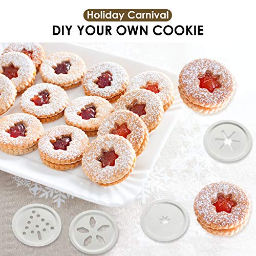Cookie Press Gun Kit for DIY Biscuit Maker and Decoration with 20 Stainless Steel Cookie Discs and 4 Nozzles - Thumbnail 5