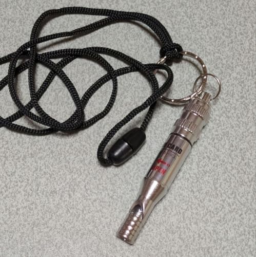 金属製ホイッスル ストラップ付き 防災グッズ IDカード入れ付き 防災笛