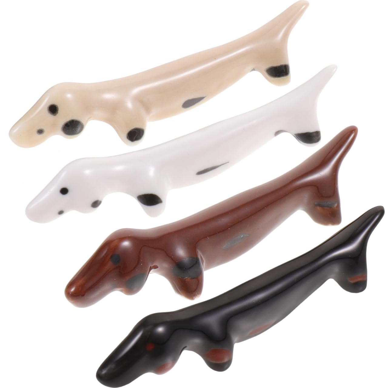 UPKOCH Supporto per Bacchette in Ceramica Forma Bassotto 4 Pezzi Poggia Bacchette da Tavolo Facile da Pulire Decorazione Cucina Pratico Porta