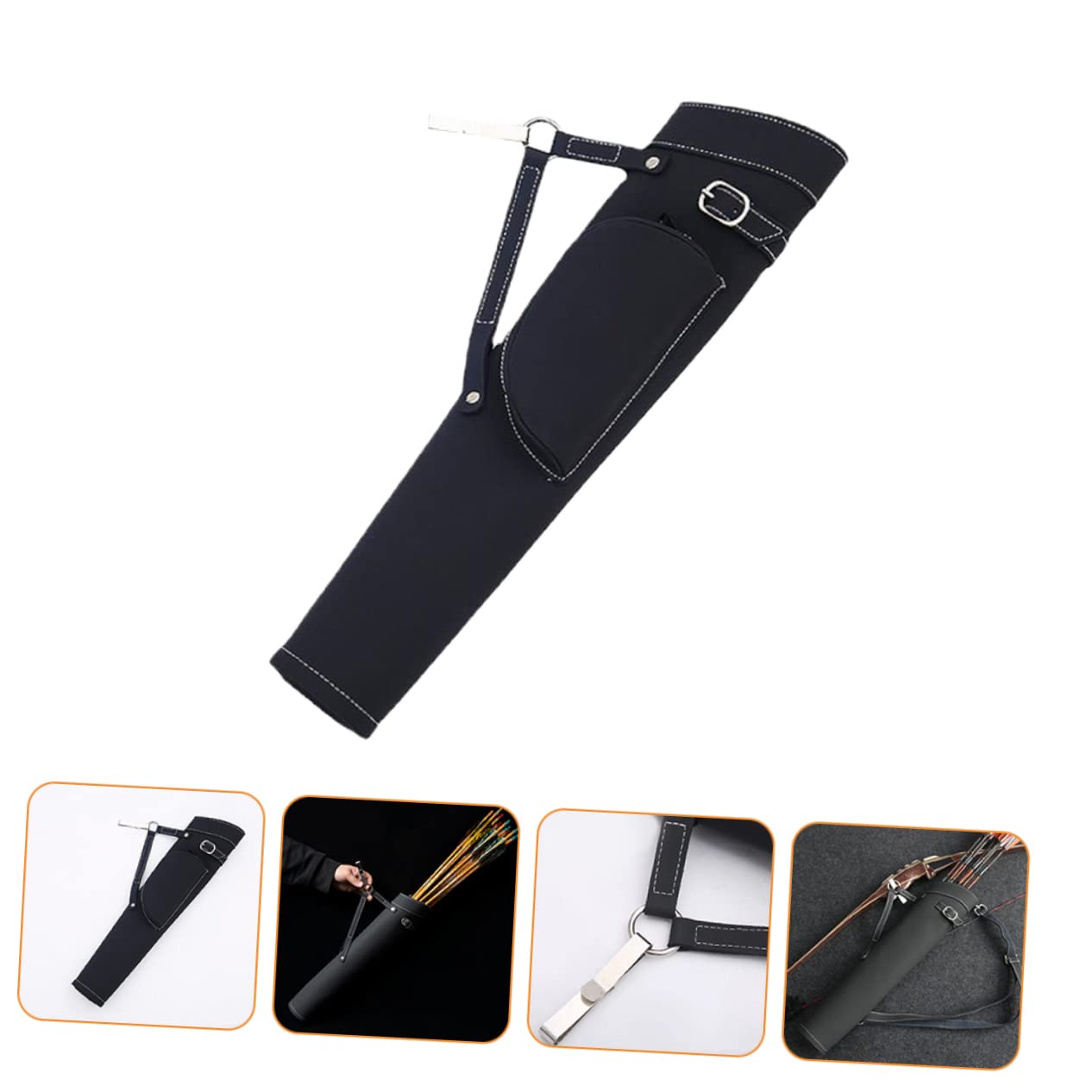 TOBBOMEY Leather Arrow Arrow Storage Bag Back or Extendable Archery Supplies Ideal Present for Archers
