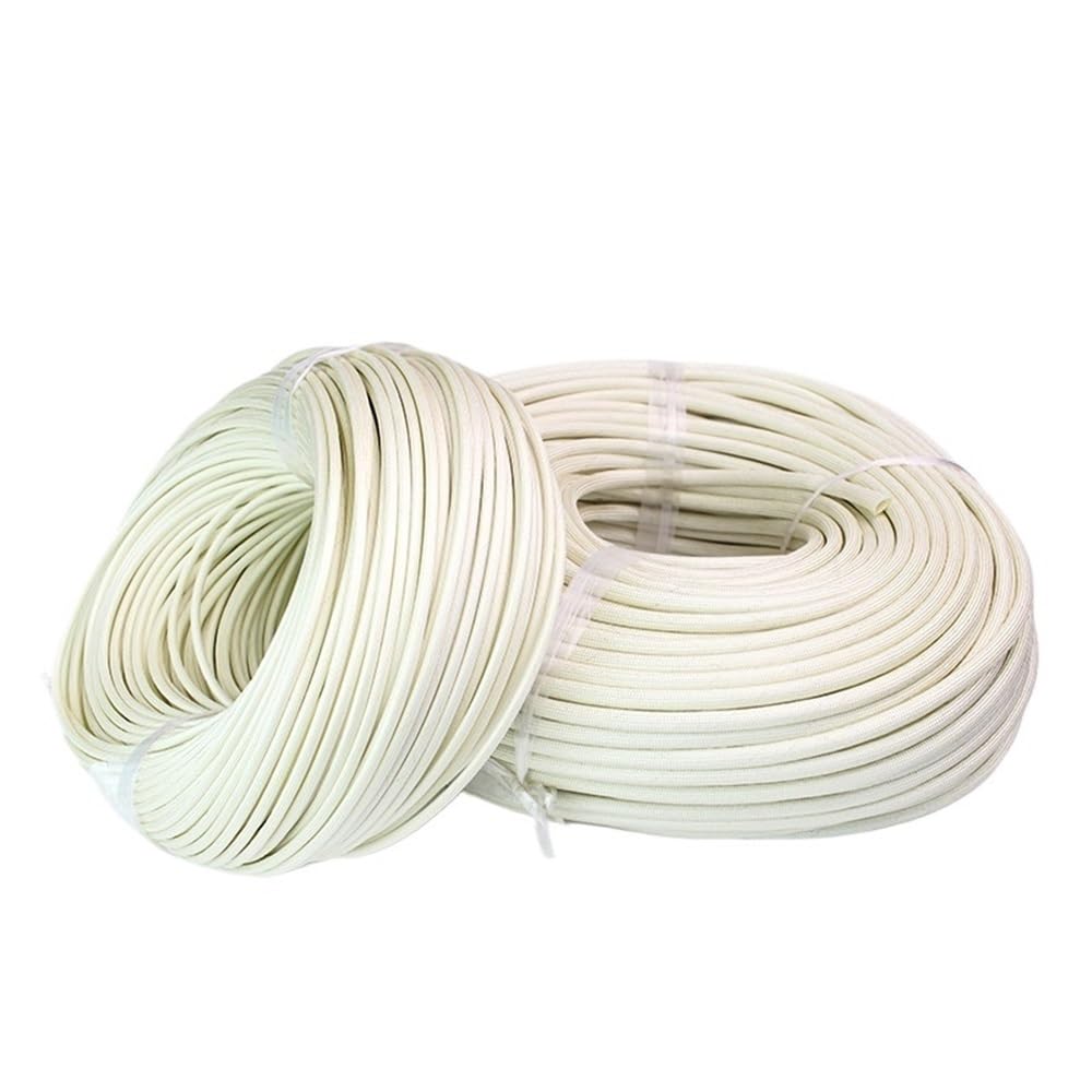 Guaina in fibra di vetro bianca ad alta temperatura - Tubo in fibra morbida intrecciata da 1-25 mm, 1 pezzo, opzioni di lunghezza 1/5/10/20 m(20MMx5M)