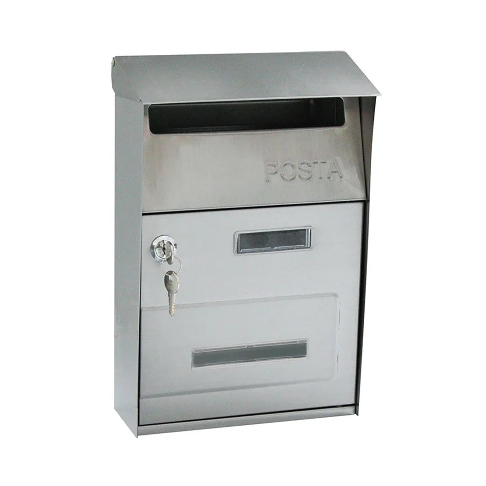 Post Box Message box Villa home metal mailbox(Stainless steel)