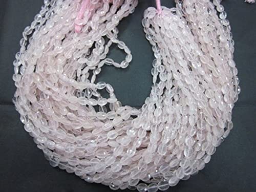 Quartz rose perles ovales facettées pour vos ateliers de création de bijoux bohèmes