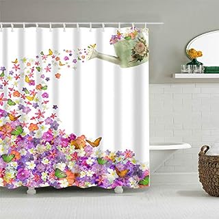 Morbuy Shower Curtain for Bathroom with 12 Hooks Washable Polyester Fabric Bath Curtains 3D Shower Curtain Waterproof Resistant Quick Dry (150x180cm,Rainbow)