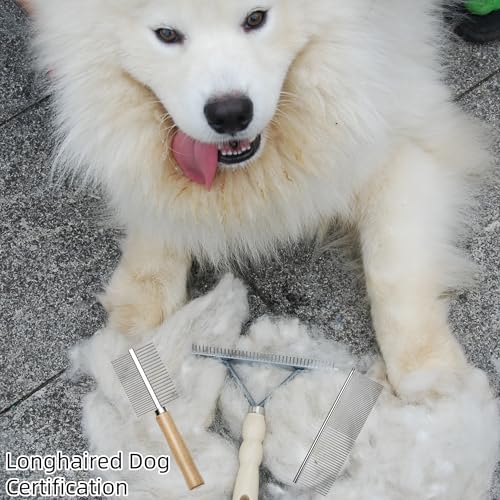 Undercoat Rake for Dogs 3 Pack Pet Grooming Brush Set Long Tooth Rake Brush  Doublesided Teech Comb  Stainless Steel Shedding Comb Long Haired Pet Grooming Tool Set for Horse Large Dog Cat  Cucciolini Doodles Undercoat rake for dogs 3 pack pet grooming brush set long tooth rake brush  double sided teech comb  stainless steel shedding comb long haired pet grooming tool set for horse large dog cat   cucciolini doodles