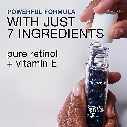 Neutrogena 00070501194195 Rapid Wrinkle Repair Retinol Face Serum Capsules, Fragrance-Free Daily Facial With That Fights Fine Lines, Wrinkles, Dullness, Alcohol-Free & Non-Greasy thumb #1