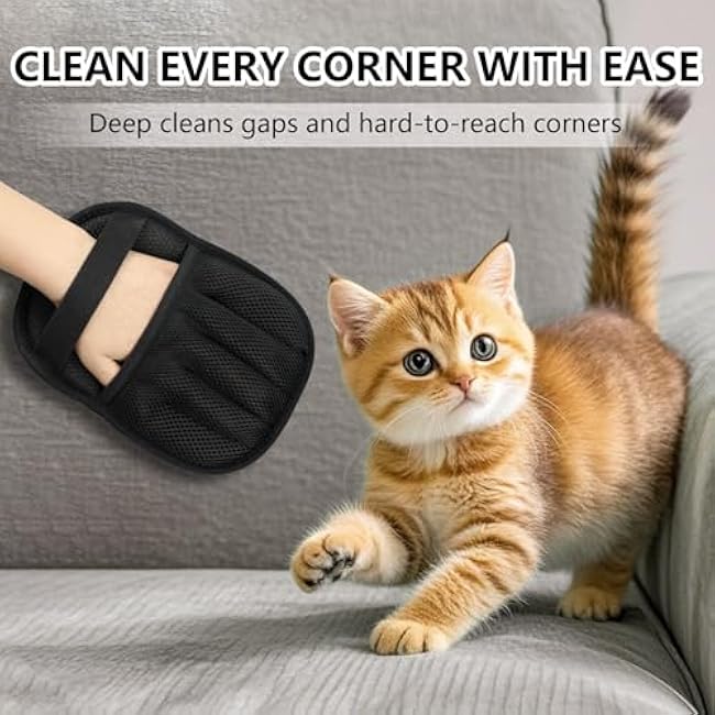 Upgraded Pet Hair Removal Gloves for Cats & Dogs, Five-Finger Electrostatic Reusable Magic Brush for Effortless Pet Hair Remover Tool on Carpet, Clothing, Laundry, Couch, Car Seat-2FPgofKc