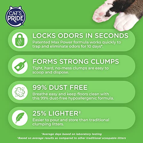 Cat'S Pride 317052 Max Power: Total Odor Control - Up To 10 Days Of Powerful Odor Control - Strong Clumping - Hypoallergenic - 99% Dust Free - Multi-Cat Litter thumb #2