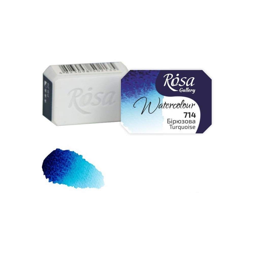 Professional Watercolour Paint, 2,5ml Half Pan, ROSA Gallery (Turquoise)