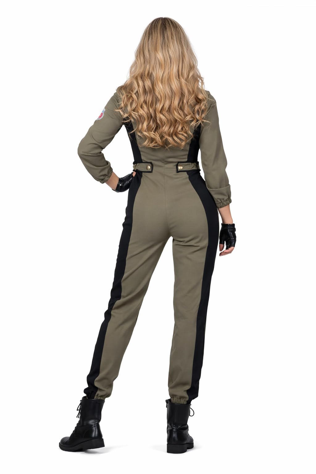 MIMIKRY Damen-Kostüm Kampfjet Pilotin inkl. Brille Kampffliegerin Piloten-Overall Jetpilotin Kampfpilotin Flieger Army