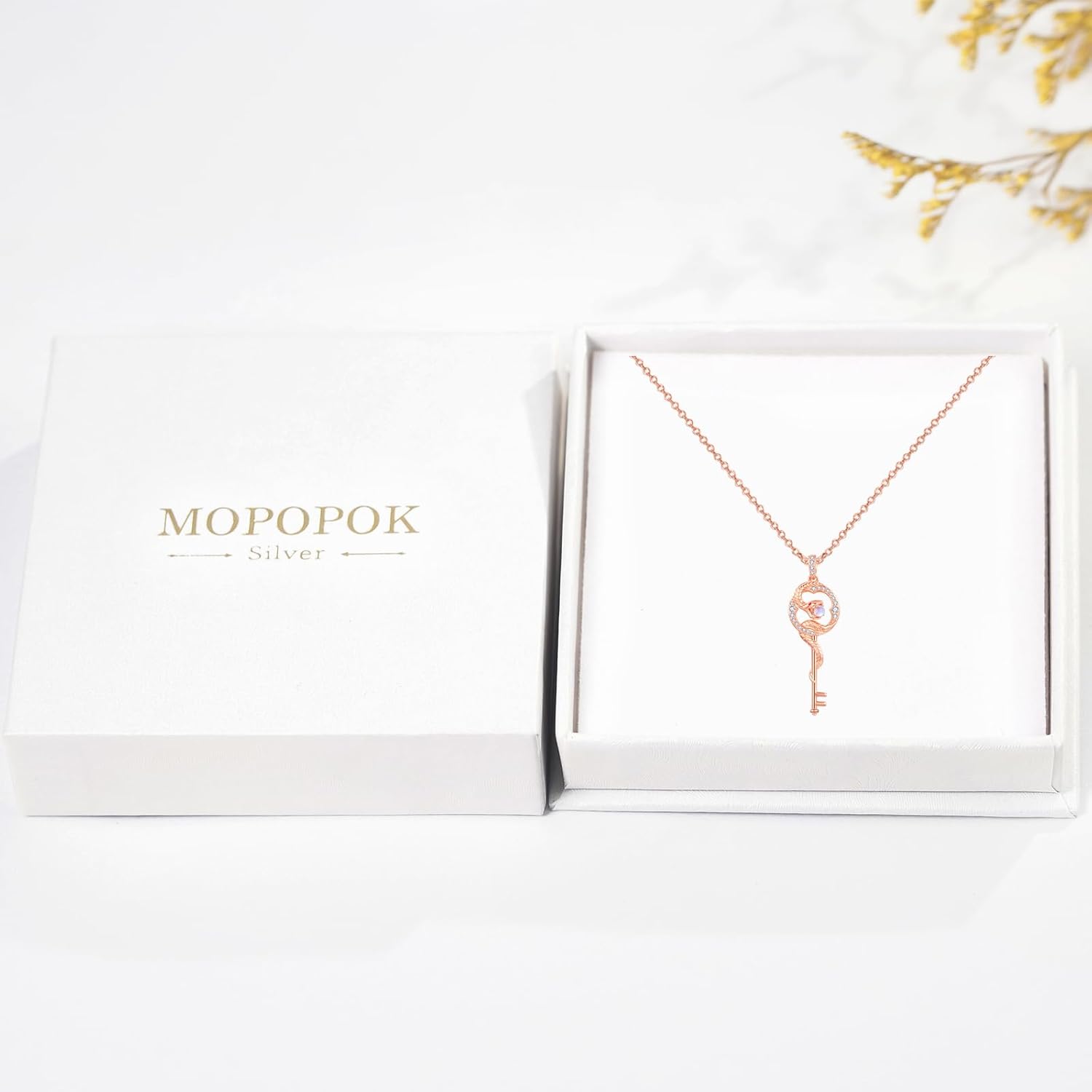 Snake Necklace S925 Sterling Silver Moonstone Snake Pendant Key Necklace Protection Jewelry Gifts for Women Christmas Mother's Day Birthday - Image 7