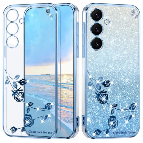 Coque Samsung S25 Plus motif floral pailleté pour sublimer votre style quotidien