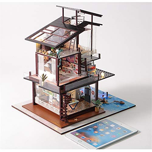 Kanqingqing Miniatur Puppenhaus DIY Puppenhaus Kit aus Holz Puppenhaus Miniatur Puppenhaus mit Möbel Kit Woodcraft BAU… – Bild 6