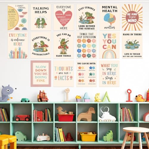 16 PCS Mental Health Awareness Posters Frog Inspirational Positive Therapy Classroom Decor Calming Corner Quotes Poster Motivational Growth Mindset Wall Art for Home School Counseling Door Supplies - Image 7