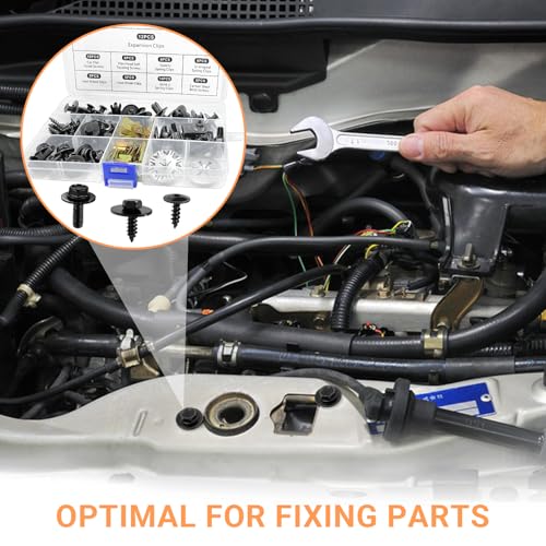 80 Pezzi Tornillos Coche y U Clips, Clip de Fijación para Guardabarros, Juego de Tornillos de Fijación para tuercas de coche, para Colocar Piezas del Cuerpo - imagen 4