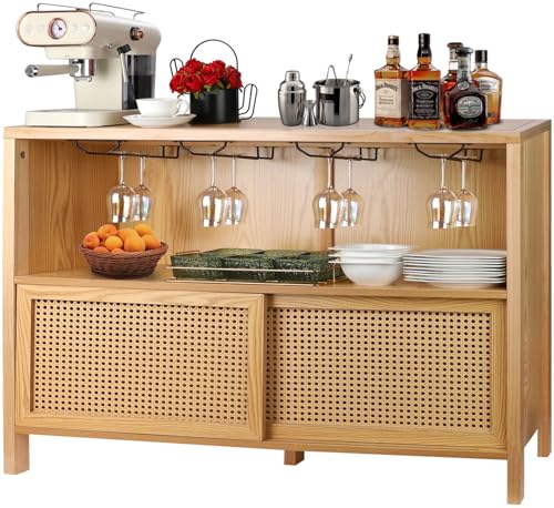 ZYBT Rattan Coffee & Liquor Bar Cabinet
