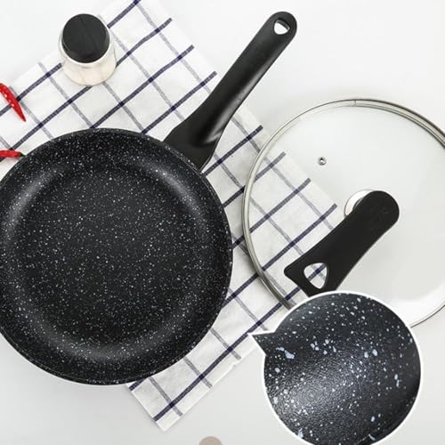 Wok antiadherente negro 10.2 pulg con mango resistente miniatura 3